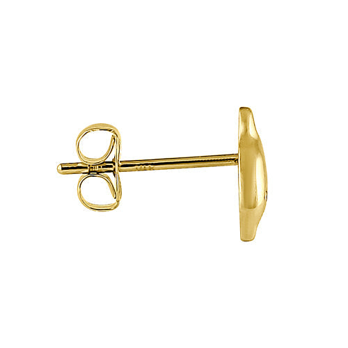 Solid 14K Yellow Gold Leaping Dolphins Clear Round CZ Earrings