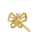 Solid 14K Yellow and White Gold Butterfly Earrings