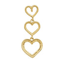 Solid 14K Yellow Gold Dangle Heart Earrings