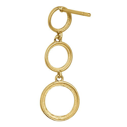 Solid 14K Yellow Gold Dangle Circle Earrings