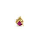 Solid 14K Yellow Gold Ladybug Ruby CZ Earrings