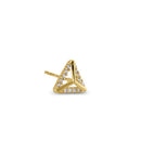 Solid 14K Yellow Gold Trendy Triangle CZ Earrings
