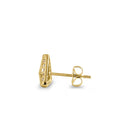 Solid 14K Yellow Gold Trendy Triangle CZ Earrings