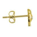 Solid 14K Yellow Gold Wild Elephant Clear Round CZ Earrings