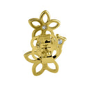 Solid 14K Yellow Gold Blooming Flowers Clear Round CZ Earrings