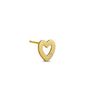 Solid 14K Yellow Gold Heart CZ Earrings