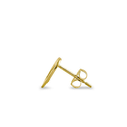 Solid 14K Yellow Gold Heart CZ Earrings