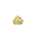 Solid 14K Yellow Gold Crown CZ Earrings