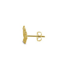 Solid 14K Yellow Gold Crown CZ Earrings