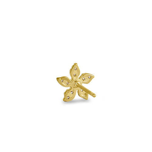Solid 14K Yellow Gold Jasmine CZ Earrings