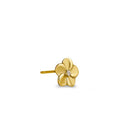 Solid 14K Yellow Gold Plumeria CZ Earrings