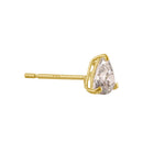 .84 ct Solid 14K Gold Trillion CZ Earrings