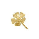 Solid 14K Gold Plumeria Flower CZ Earrings