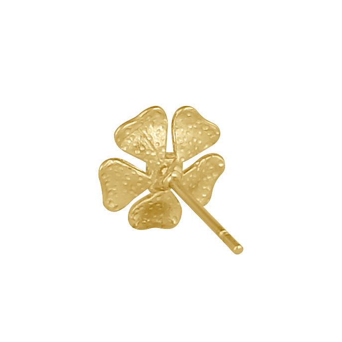 Solid 14K Gold Plumeria Flower CZ Earrings