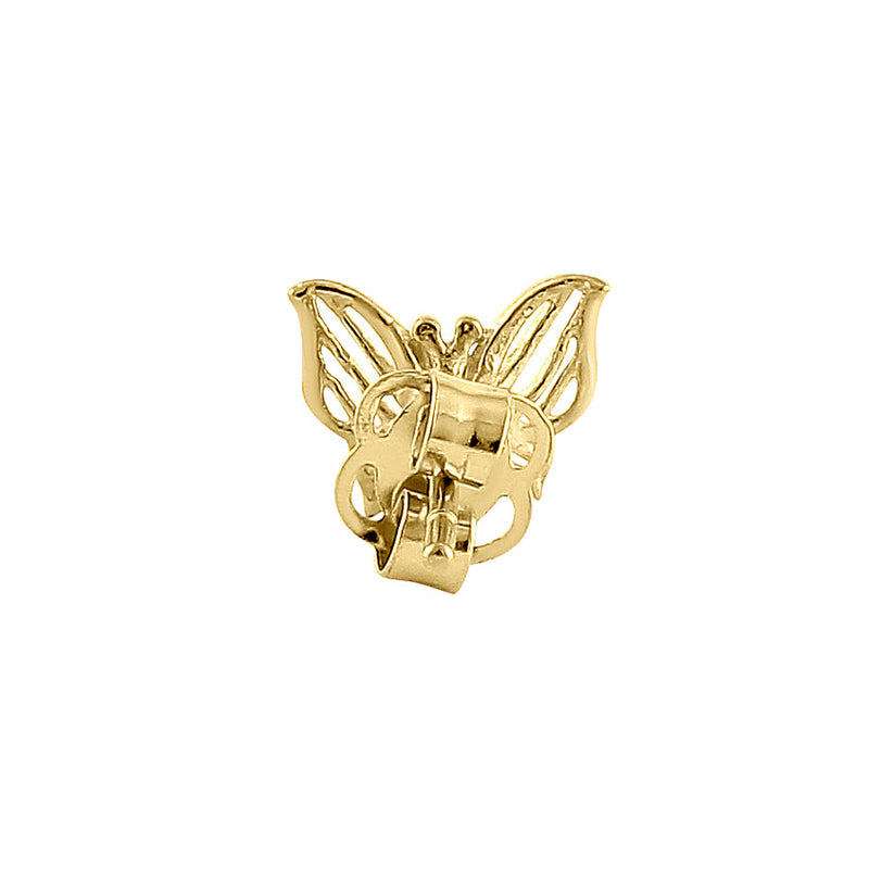 Solid 14K Yellow Gold Mystic Butterfly Earrings