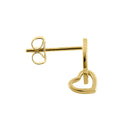 Solid 14K Yellow Gold Linking Heart Earrings