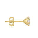 .5 ct Solid 14K Gold 4.0mm Round CZ Earrings