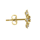 Solid 14K Yellow Gold Snowflake CZ Earrings