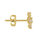 Solid 14K Gold Snowflake with Clear CZ Earrings