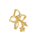 Solid 14K Gold Trillium with Clear CZ Earrings