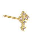 Solid 14K Gold Cross with Clear CZ Earrings