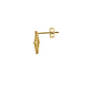 Solid 14K Yellow Gold Diamond-Shaped CZ Earrings