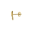 Solid 14K Yellow Gold Precious Cat CZ Earrings