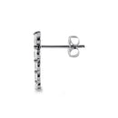 Solid 14K White Gold 5 Clear Round CZ Stud Earrings