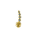 Solid 14K Yellow Gold 5 Blue Sapphire Round CZ Stud Earrings