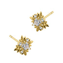 .22 ct Solid 14K Yellow Gold Round Star CZ Stud Earrings