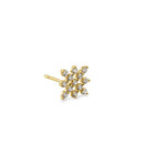 Solid 14K Yellow Gold Checkered CZ Earrings