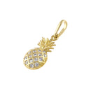 Solid 14K Gold Pineapple CZ Pendant