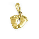Solid 14K Yellow Gold Toddler Feet Pendant