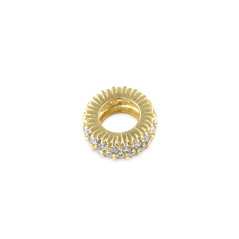 Solid 14K Gold 3.5mm Round Charm CZ Pendant