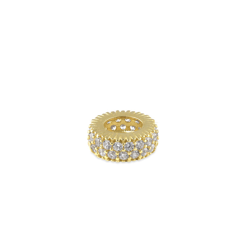 Solid 14K Gold 3.5mm Round Charm CZ Pendant