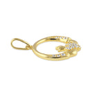 Solid 14K Gold Claddagh CZ Pendant