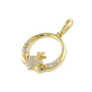 Solid 14K Gold Claddagh CZ Pendant