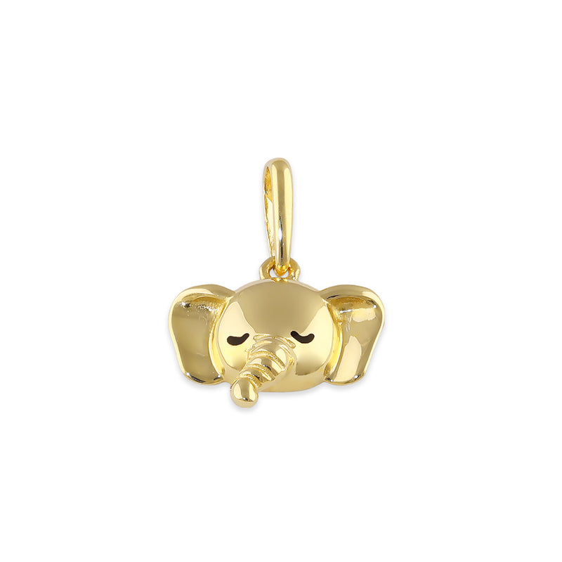 Solid 14K Gold Dainty Elelphant Head Pendant