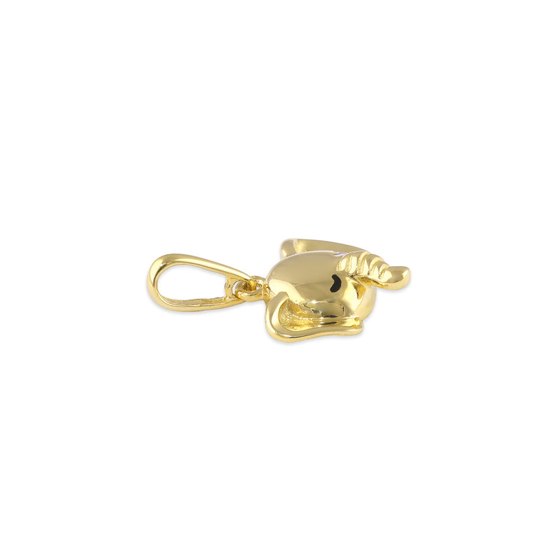 Solid 14K Gold Dainty Elelphant Head Pendant