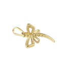 Solid 14K Gold Elegant Dragonfly CZ Pendant