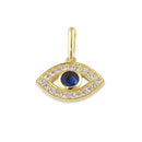 Solid 14K Gold Evil Eye CZ Pendant