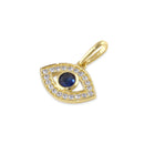 Solid 14K Gold Evil Eye CZ Pendant