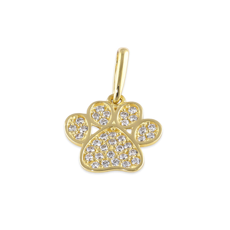 Solid 14K Gold Pet Paw Pendant
