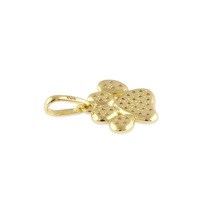 Solid 14K Gold Pet Paw Pendant