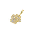 Solid 14K Gold Pet Paw Pendant