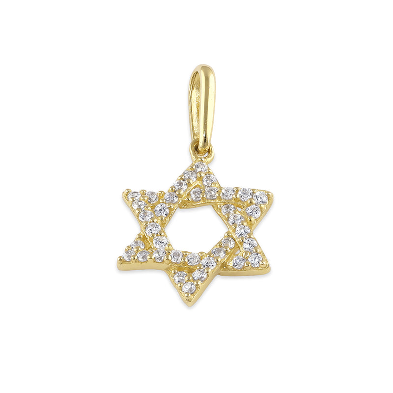 Solid 14K Gold Star of David Pendant