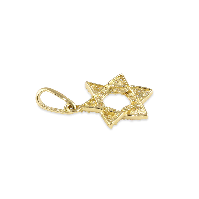 Solid 14K Gold Star of David Pendant