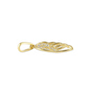 Solid 14K Gold Angels Wing CZ Pendant