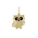 Solid 14K Gold Owl Pendant