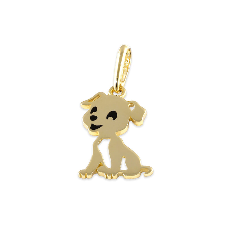 Solid 14K Gold Puppy Dog Pendant